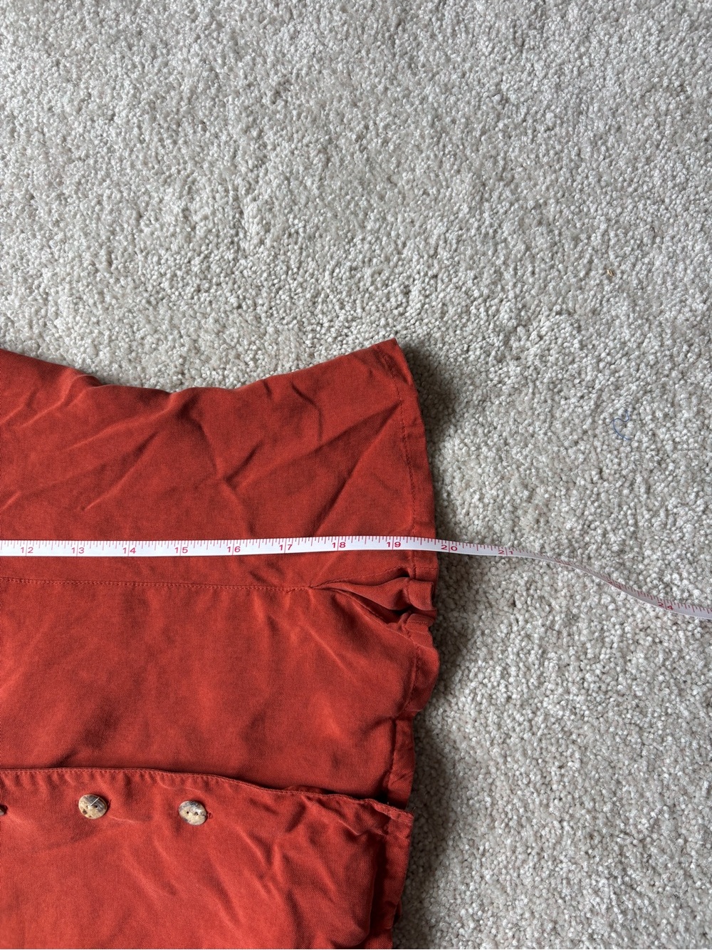 Amanda Smith 100% Silk Burnt Orange Short Sleeve Button-Front Shirt - Picture 9 of 14